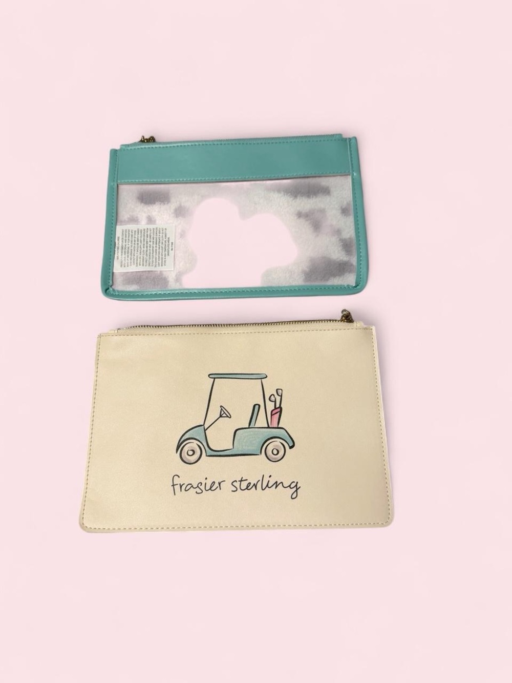 Frasier Sterling x Anthropologie Cream and Teal golf Pouch Set